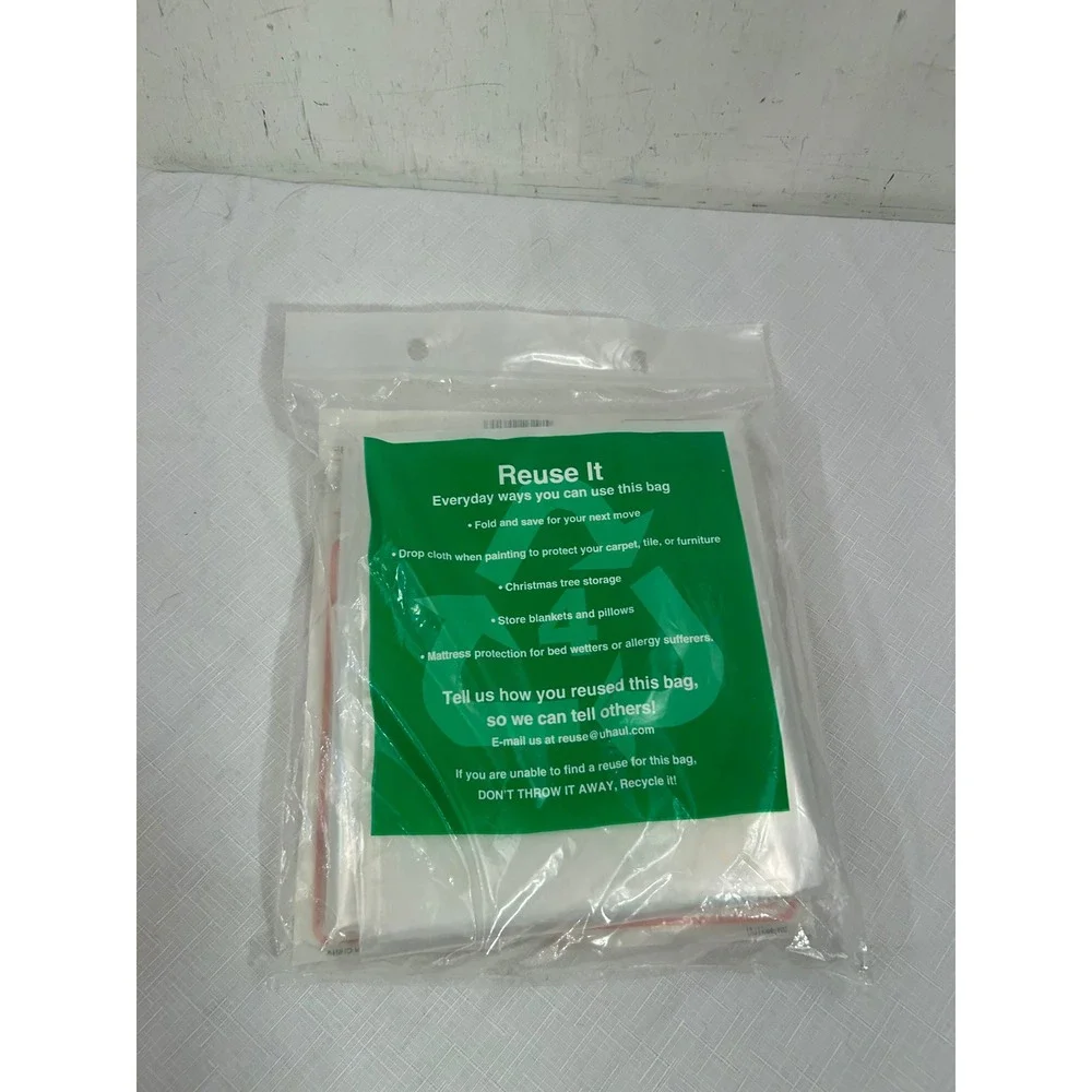 U-Haul 1997 vtg new Mattress Bag Full Size Heavy Duty Polyethylene Moving Cover